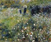 Pierre-Auguste Renoir Mujer con una sombrilla en un jardin oil